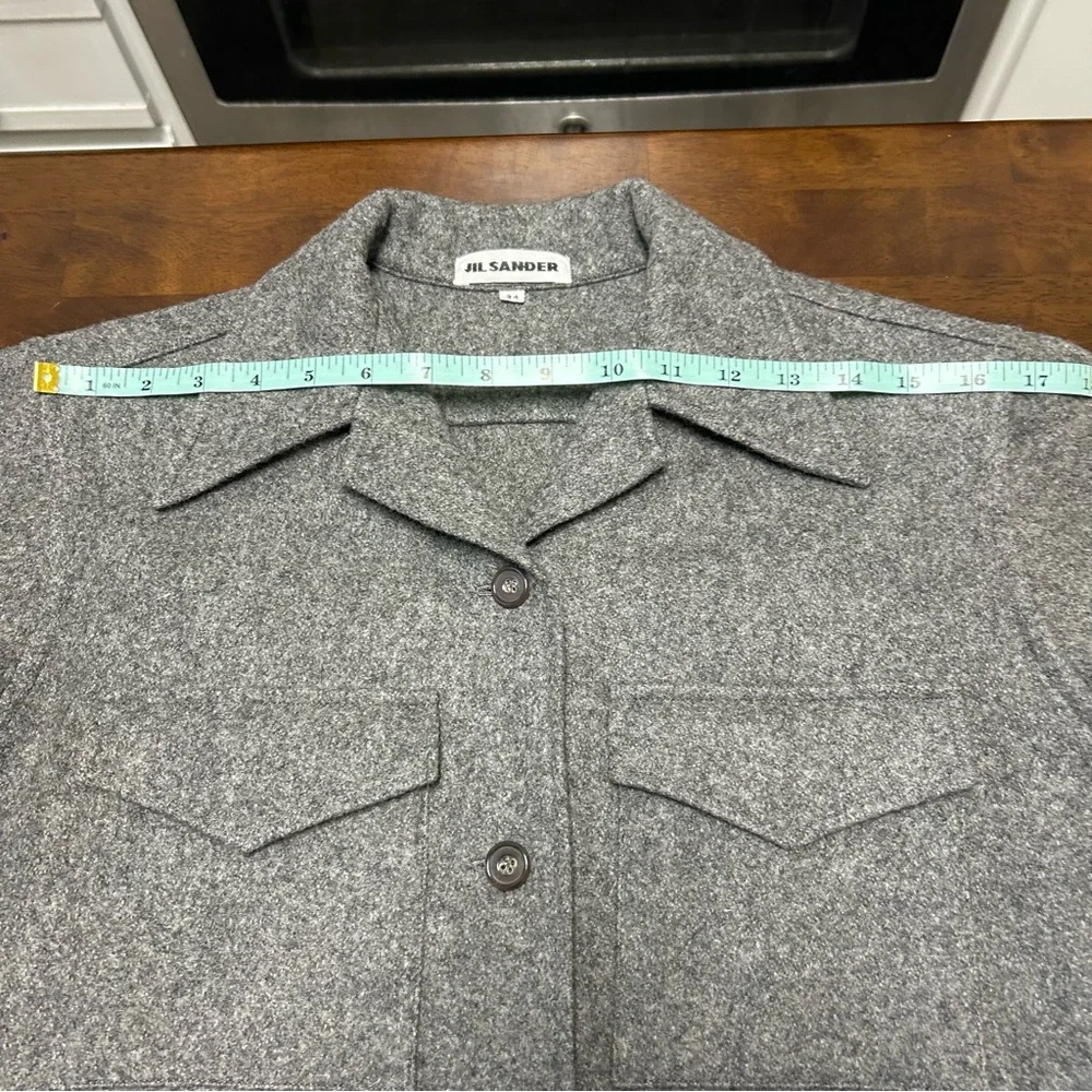 Jil Sander classic wool shirt jacket in gray Women’s Size 34 or US Small - Picture 11 of 12